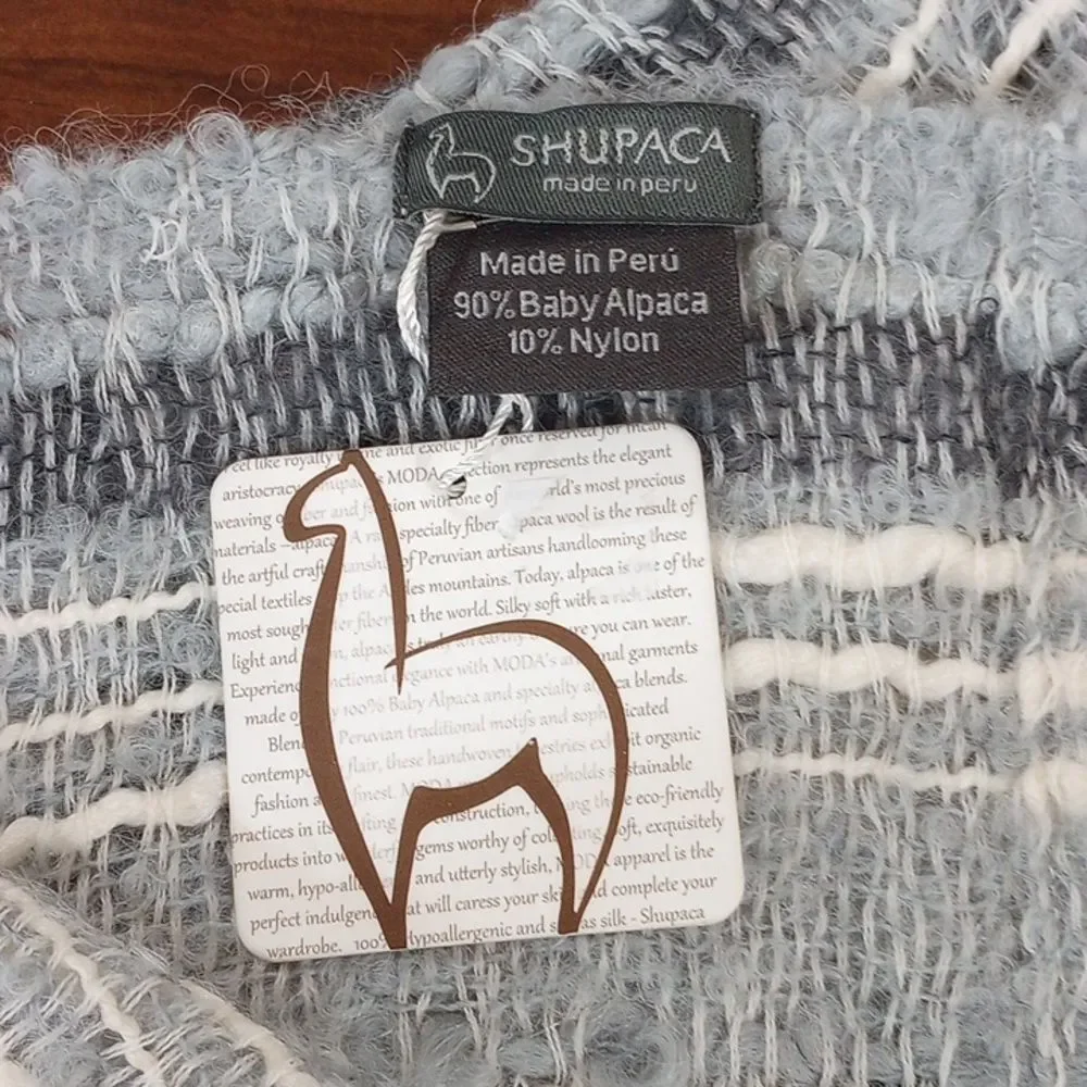 New! Shupaca Infinity Alpaca Scarf - Boucle - Gray Monochrome